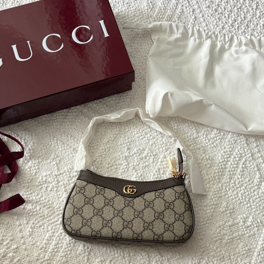 Gucci Beige and Brown Mini Bag with Gold Accent
